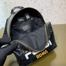 Load image into Gallery viewer, Fendi Black Glazed Fabric Mini Backpack

