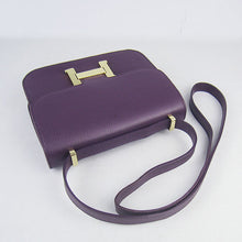 Load image into Gallery viewer, Hermes Constance Cowskin Leather Bag H017 purple golden
