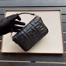 Load image into Gallery viewer, Fendi Black FF Motif Mini Baguette Bag
