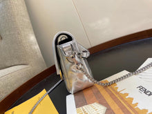Load image into Gallery viewer, Fendi Baguette Mini Bag In Silver Lambskin With FF Motif
