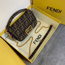 Load image into Gallery viewer, Fendi Mini Baguette Bag In FF Fabric With Black Trim
