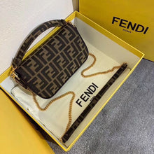 Load image into Gallery viewer, Fendi Mini Baguette Bag In FF Fabric With Black Trim
