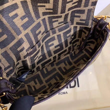 Load image into Gallery viewer, Fendi Mini Baguette Bag In FF Fabric With Black Trim
