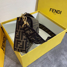 Load image into Gallery viewer, Fendi Baguette Large Bag In FF Fabric With Black Trim
