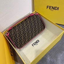 Load image into Gallery viewer, Fendi Baguette Large Bag In FF Fabric With Pink Trim
