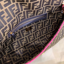 Load image into Gallery viewer, Fendi Baguette Large Bag In FF Fabric With Pink Trim
