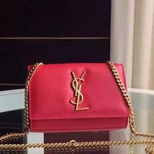 Load image into Gallery viewer, Yves Saint Laurent Small Monogram Satchel Bag In Red Leather
