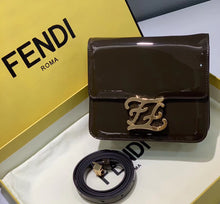 Load image into Gallery viewer, Fendi Karligraphy Bag In Brown Patent Leather
