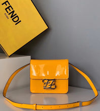Load image into Gallery viewer, Fendi Karligraphy Bag In Yellow Patent Leather
