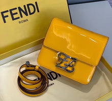 Load image into Gallery viewer, Fendi Karligraphy Bag In Yellow Patent Leather
