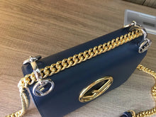 Load image into Gallery viewer, Fendi Small Kan I F Bag In Blue Calfskin
