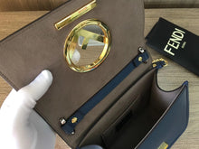 Load image into Gallery viewer, Fendi Small Kan I F Bag In Blue Calfskin
