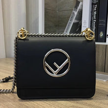 Load image into Gallery viewer, Fendi Small Kan I F Bag In Black Calfskin
