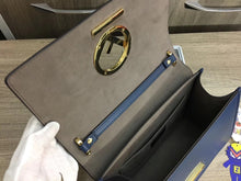 Load image into Gallery viewer, Fendi Kan I F Shoulder Bag In Blue Calfskin
