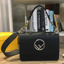 Load image into Gallery viewer, Fendi Kan I F Shoulder Bag In Black Calfskin

