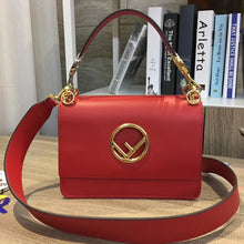 Load image into Gallery viewer, Fendi Kan I F Shoulder Bag In Red Calfskin
