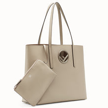 Load image into Gallery viewer, Fendi Grey Leather Logo Shopper Bag
