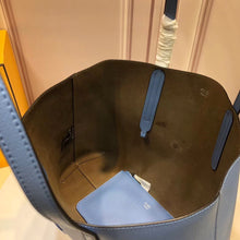 Load image into Gallery viewer, Fendi Blue Leather Logo Shopper Bag
