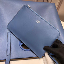 Load image into Gallery viewer, Fendi Blue Leather Logo Shopper Bag
