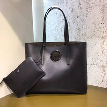 Load image into Gallery viewer, Fendi Black Leather Logo Shopper Bag
