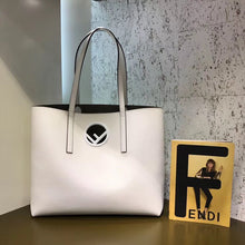 Load image into Gallery viewer, Fendi White Leather Logo Shopper Bag
