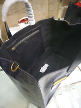 Load image into Gallery viewer, Fendi Black Glazed Fabric Shopper White Logo Bag
