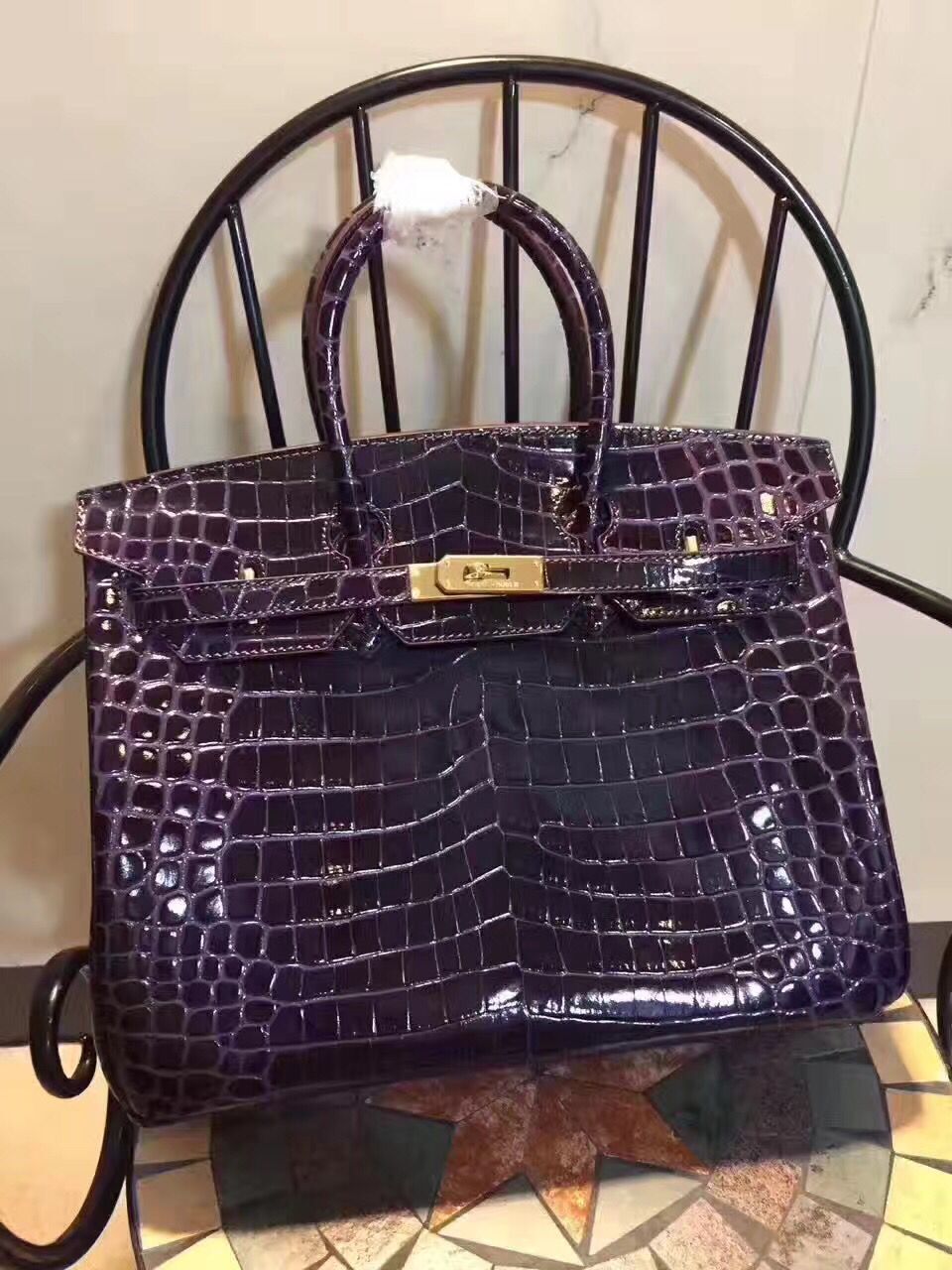 Hermes purple birkin sales crocodile skin